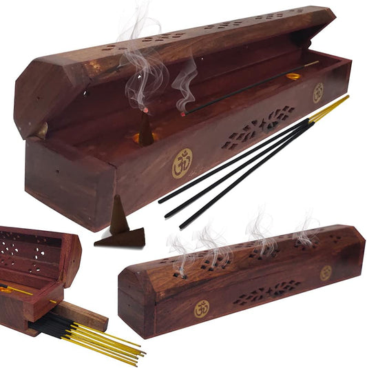 Incense Burner Holder Box Storage for Sticks Cones Ash Catcher Style #3